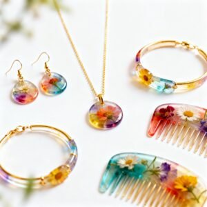 Aretes y collares de resina