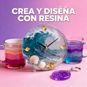 Creaciones con resina: aretes, llaveros y lámparas